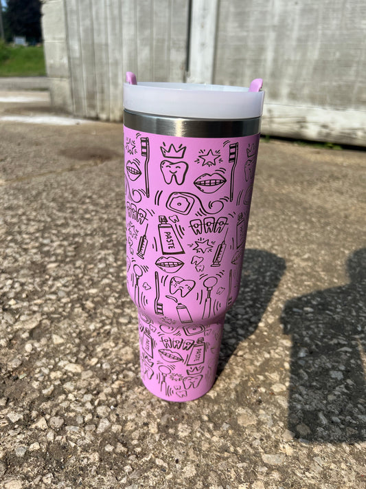 Purple Dental theme 40oz tumbler